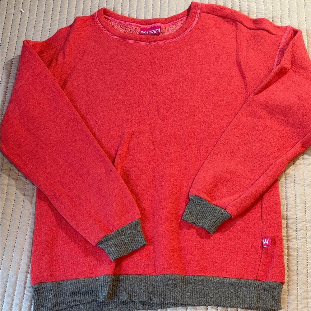 Woolrich Red and Gray Crew Neck Sweater